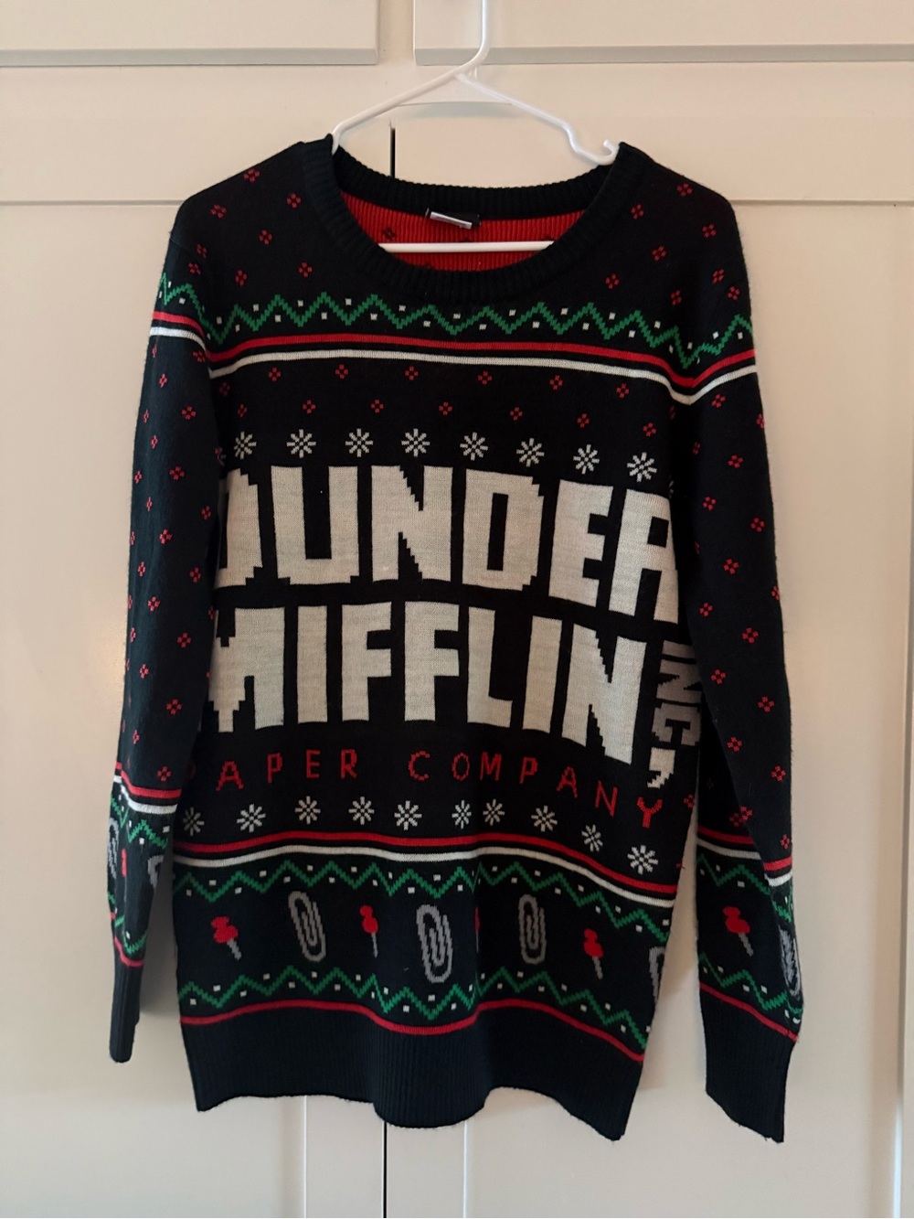 The Office Dunder Mifflin Ugly Christmas Sweater Small Holiday Party Wool Blend